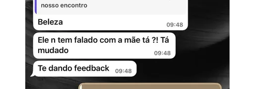 Print de conversa: aluna conta que ele mudou e voltou a dar retorno